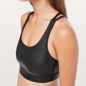EUC black foil lululemon energy bra